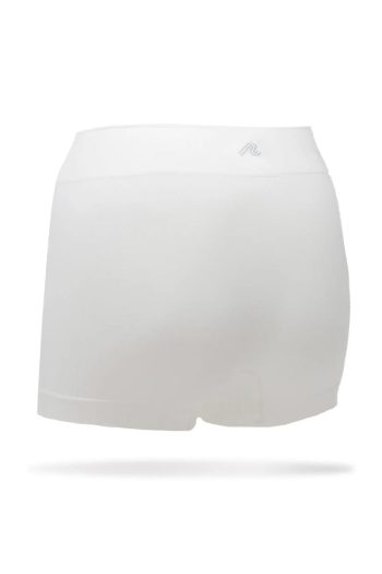 Runderwear Women’s Running Boy Shorts, White, Back View