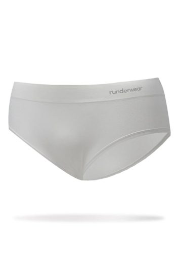 Runderwear Womens Running Hipster, White, Front View