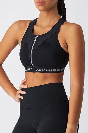 Shock Absorber Infinity Power Front Close Sports Bra, Nero, Front View
