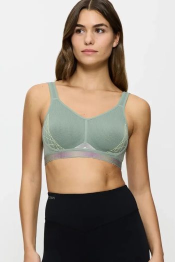 Triumph Triaction Cardio Flow Padded Bra, Absinthe, Front View