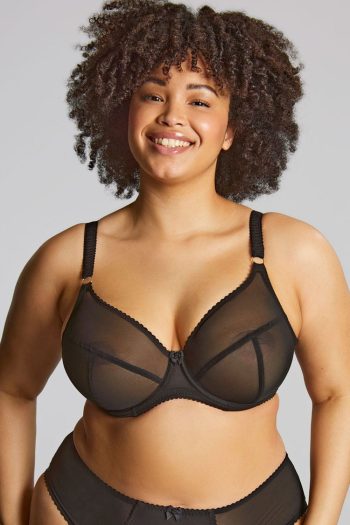 Sculptresse Liberty Plunge Bra, Black, Front View