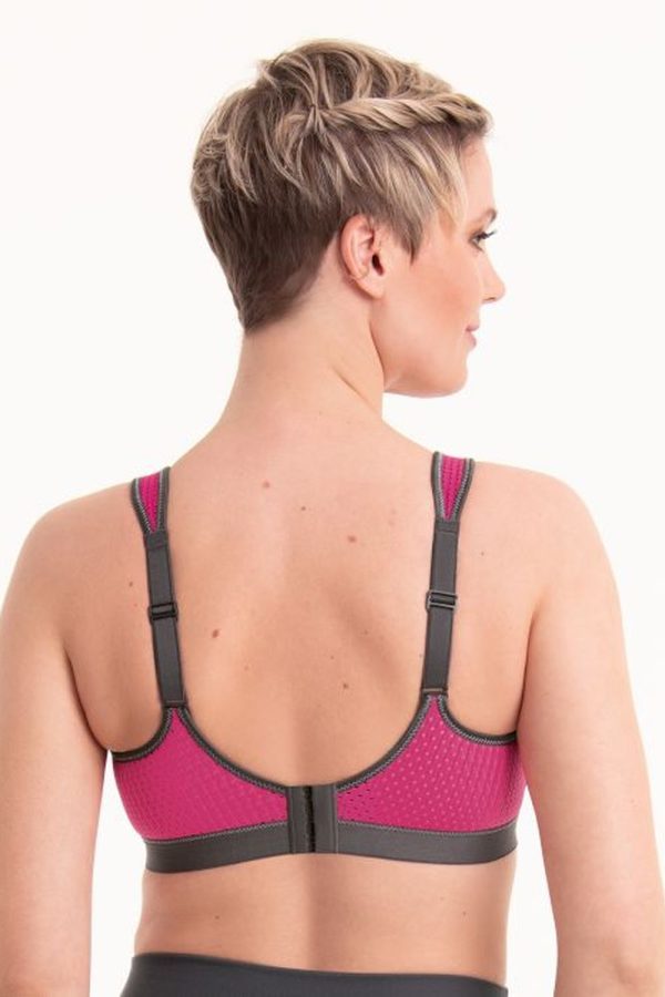 Anita Active Performance Sports Bra, Pink-Anthracite, Back View