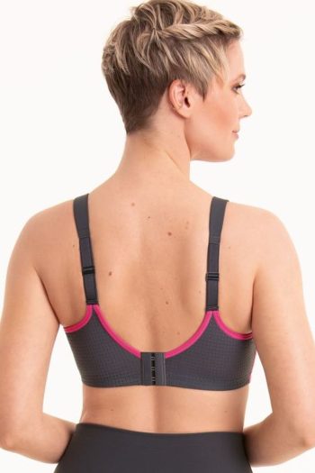 Anita Active Performance WireX Sports Bra, Anthracite-Pink, Back View