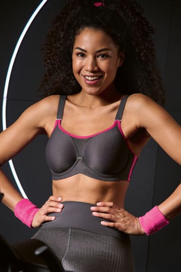 Anita Active Performance WireX Sports Bra, Anthracite-Pink, Lifestyle View