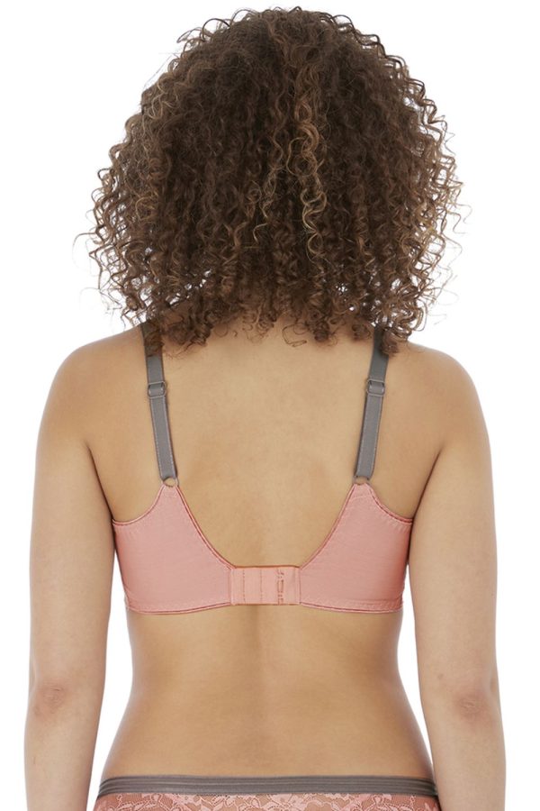 Freya Offbeat Side Support Bra, Rosehip, Back View