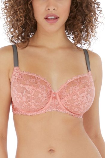 Freya Offbeat Side Support Bra, Rosehip, Front View