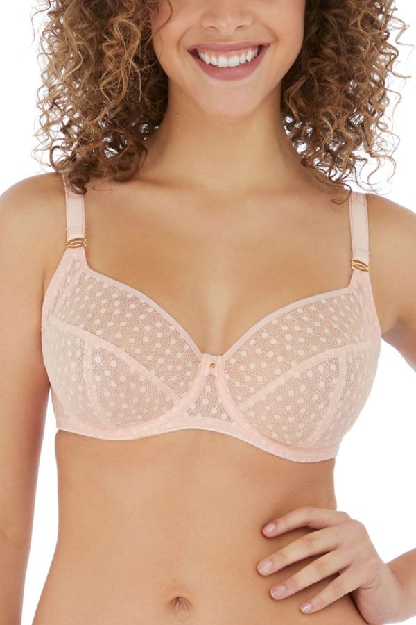 Freya Starlight D-G Cup Side Support Bra, Rosewater, Front View