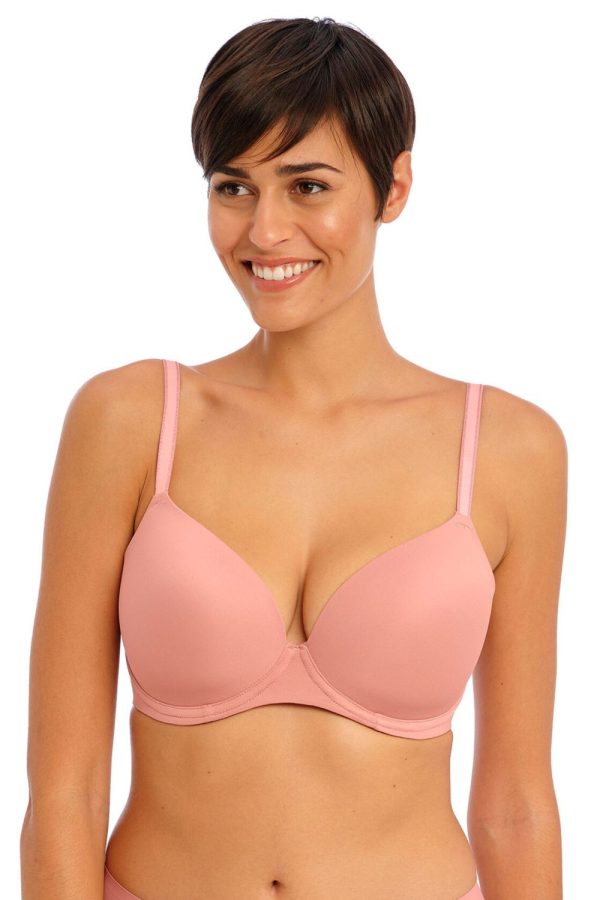 Freya Undetected Moulded T-Shirt Bra, Ash Rose, Regular Front View