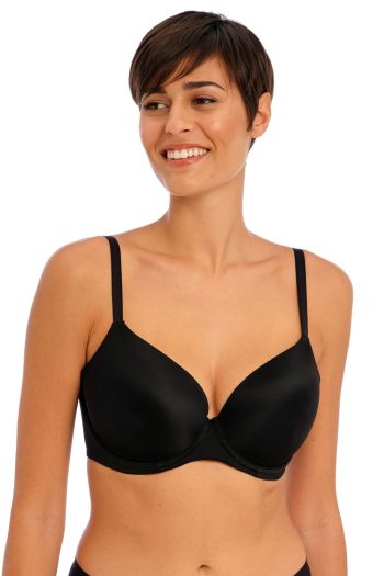 Freya Undetected Moulded T-Shirt Bra, Black, Regular Front View