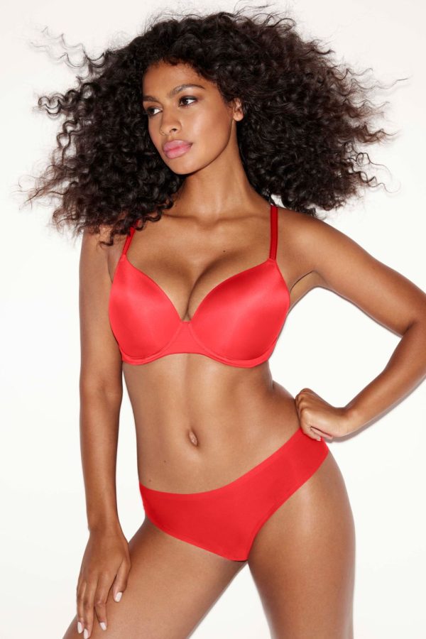 Freya Undetected Moulded T-Shirt Bra, Chilli Red, Lifestyle View