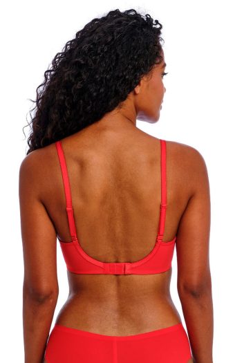 Freya Undetected Moulded T-Shirt Bra, Chilli Red, Regular Back View