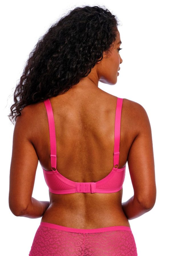 Freya Idol Moulded Balcony Bra, Hot Pink, Back View