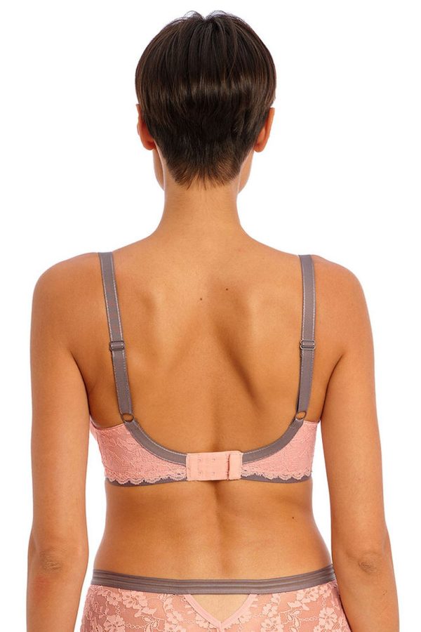 Freya Offbeat Padded Half Cup Bra, Rosehip, Back View
