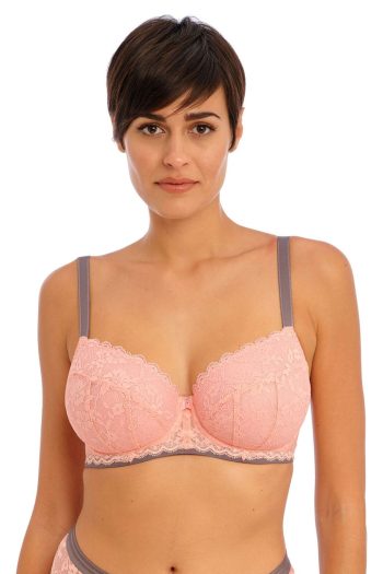 Freya Offbeat Padded Half Cup Bra, Rosehip, Front View