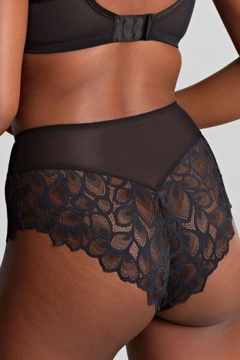 Panache Allure Deep Brief, Black-Latte, Back View