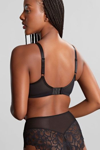 Panache Allure Demi Balcony Bra, Black-Latte, Back View