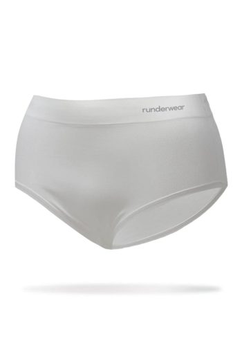 Runderwear Women's Running Briefs, White, Front View