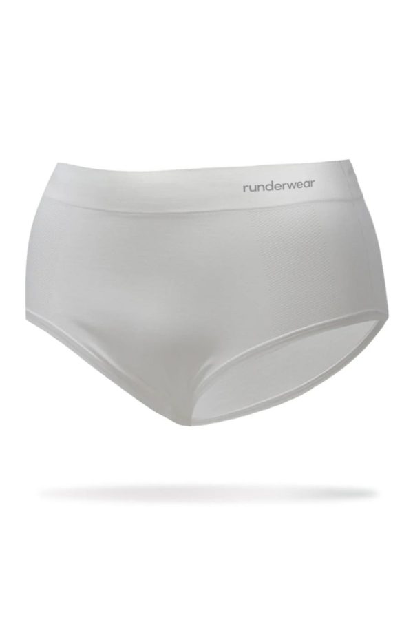 Runderwear Women's Running Briefs, White, Front View