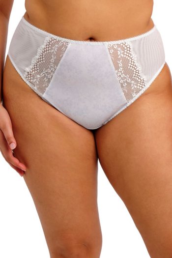 Elomi Lucie High Leg Brief, White, Front View