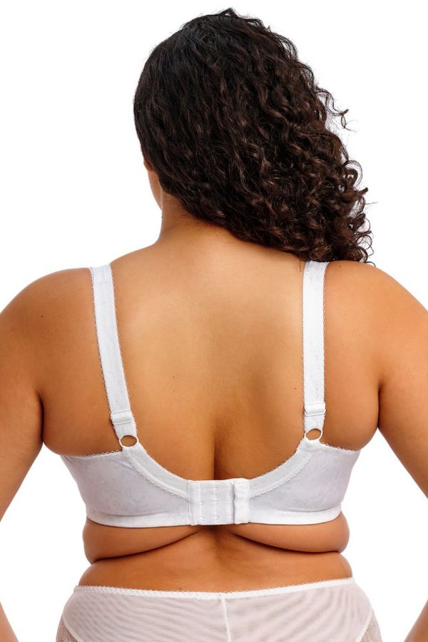 Elomi Lucie Stretch Plunge Bra, White, Back View