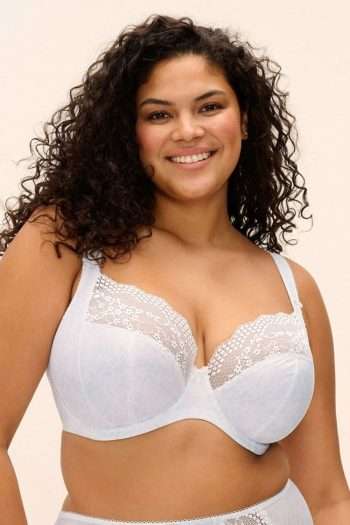 Elomi Lucie Stretch Plunge Bra, White, Front View