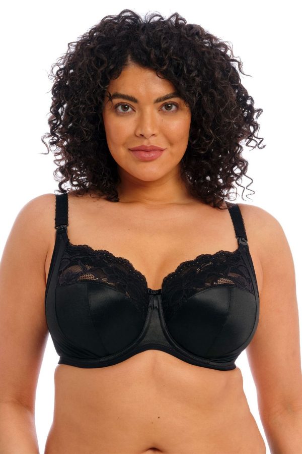 Elomi Molly Nursing Bra, Black, Front View