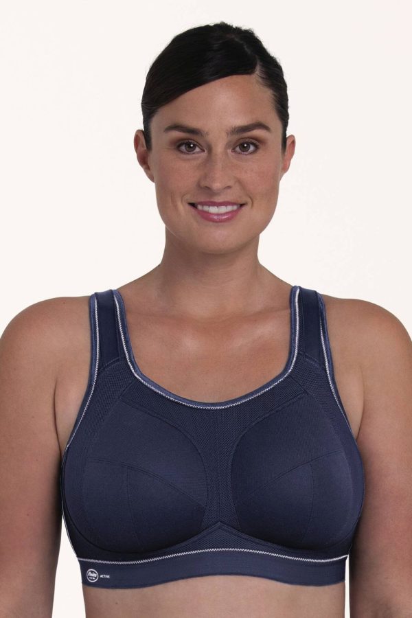 Anita Active Extreme Control Plus Sports Bra, Blue Iris, Front View