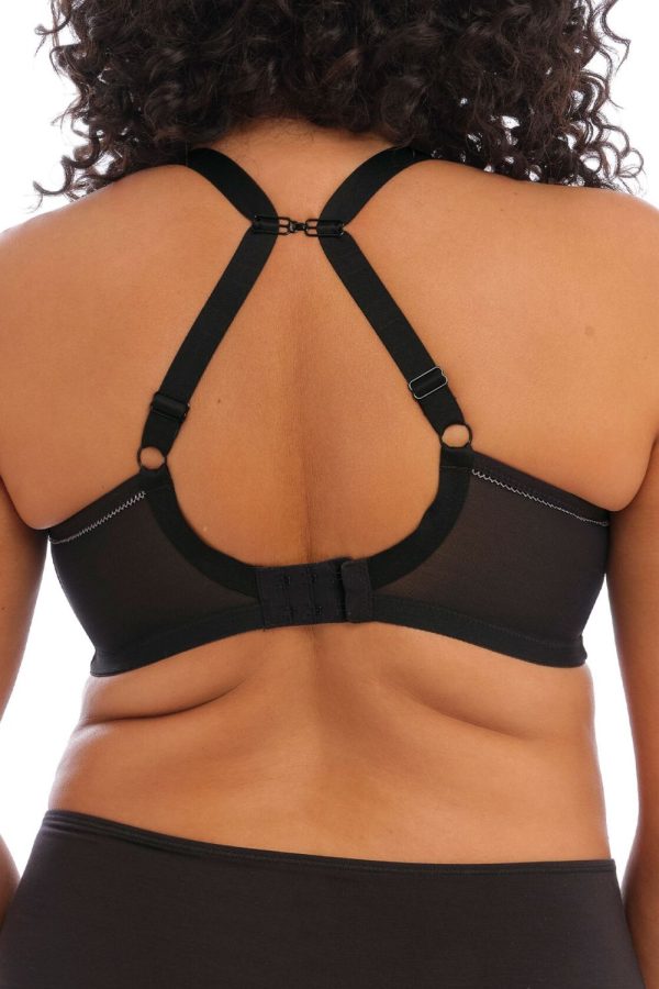 Elomi Bijou Banded Moulded Bra, Black, Clipped Back View