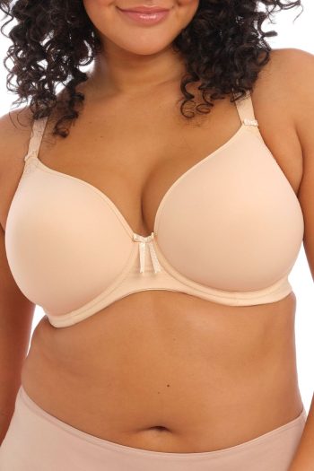 Elomi Bijou Banded Moulded Bra, Sand, Front View