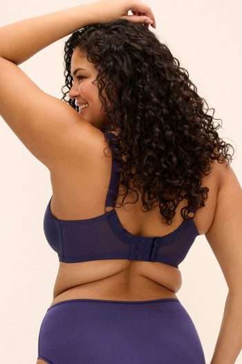 Elomi Morgan Stretch Banded Bra, Midnight, Back View