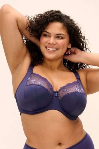 Elomi Morgan Stretch Banded Bra, Midnight, Front View
