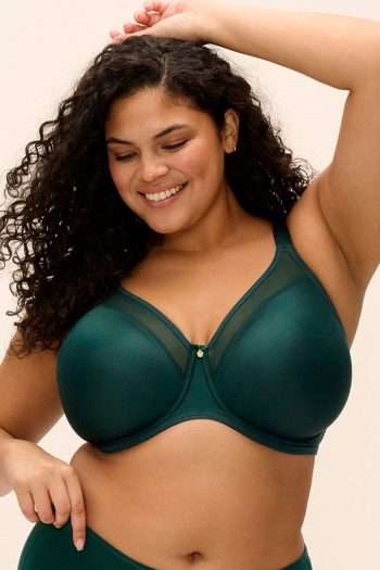 Elomi Smooth Moulded Non-Padded Bra, Deep Emerald, Front View
