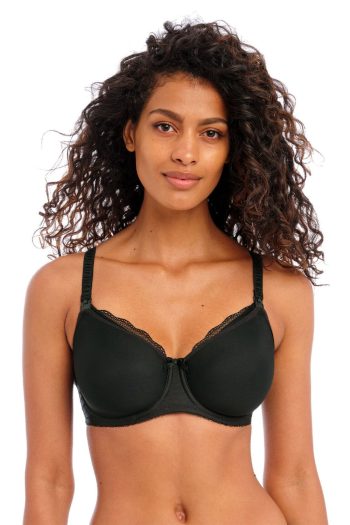 Freya Pure Moulded Nursing Bra, Black, Front View