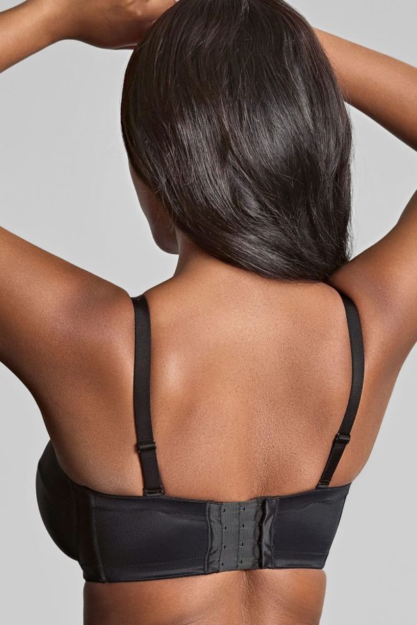 Panache Alice Balcony Strapless Bra, Black, Back View