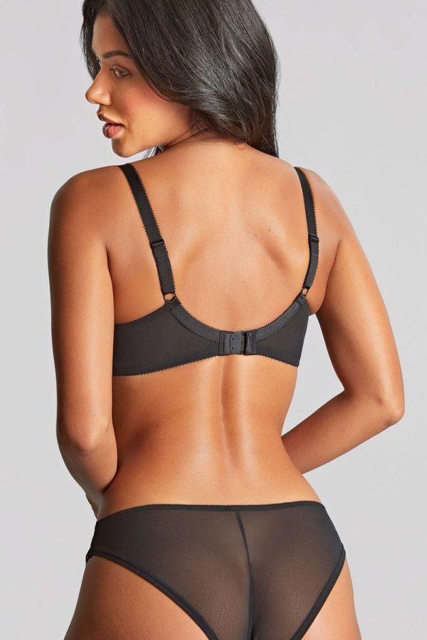 Panache Blossom Balcony Bra, Black, Back View