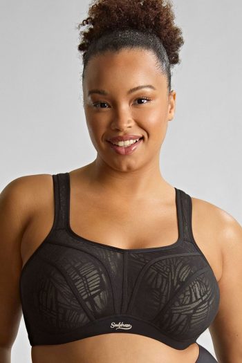 Sculptresse Activate Underwired Sports Bra, Black-Chalk, Regular Front View