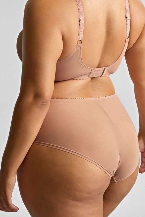 Sculptresse Liberty Deep Brief, Mocha, Back View