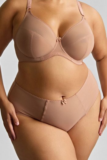 Sculptresse Liberty Deep Brief, Mocha, Front View