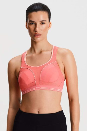 Shock Absorber Ultimate Run Bra, Coral, Front View