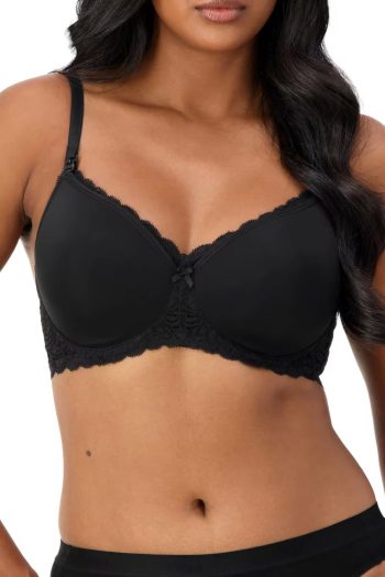 Triumph Gorgeous Mama Lace Wirefree Bra, Black, Front View