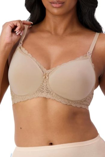 Triumph Gorgeous Mama Lace Wirefree Bra, Nude, Front View