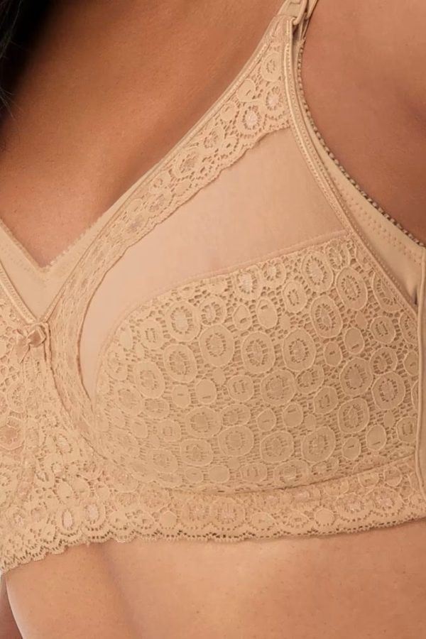 Triumph Lace Maternity Wirefree Bra, Nude, Close Up View