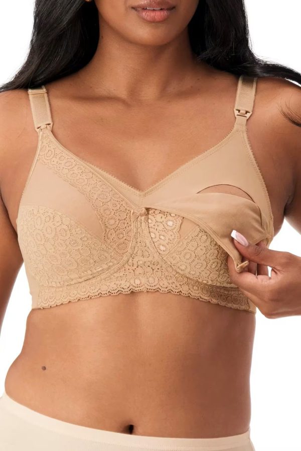 Triumph Lace Maternity Wirefree Bra, Nude, Unclipped View