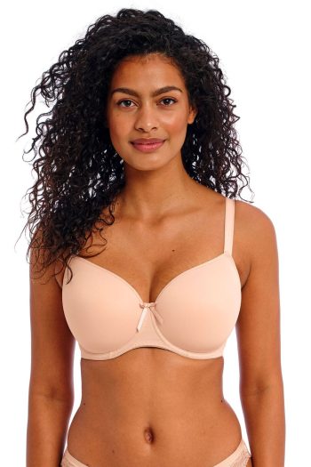 Freya Fancies Moulded Balcony T-Shirt Bra, Natural Beige, Front View