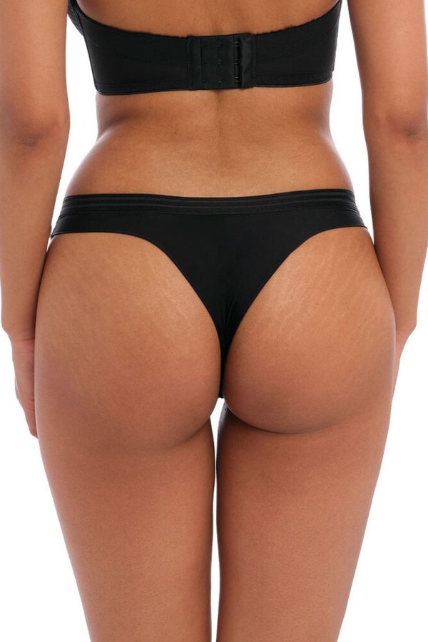 Freya Tailored Brazilian Brief, Black, Back View