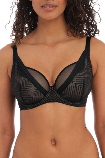 Freya Tailored High Apex Plunge Bra, Black, Front View