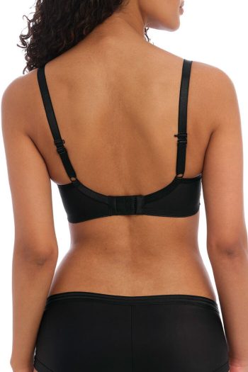 Freya Tailored Moulded Plunge T-Shirt Bra, Black, Regular Back View