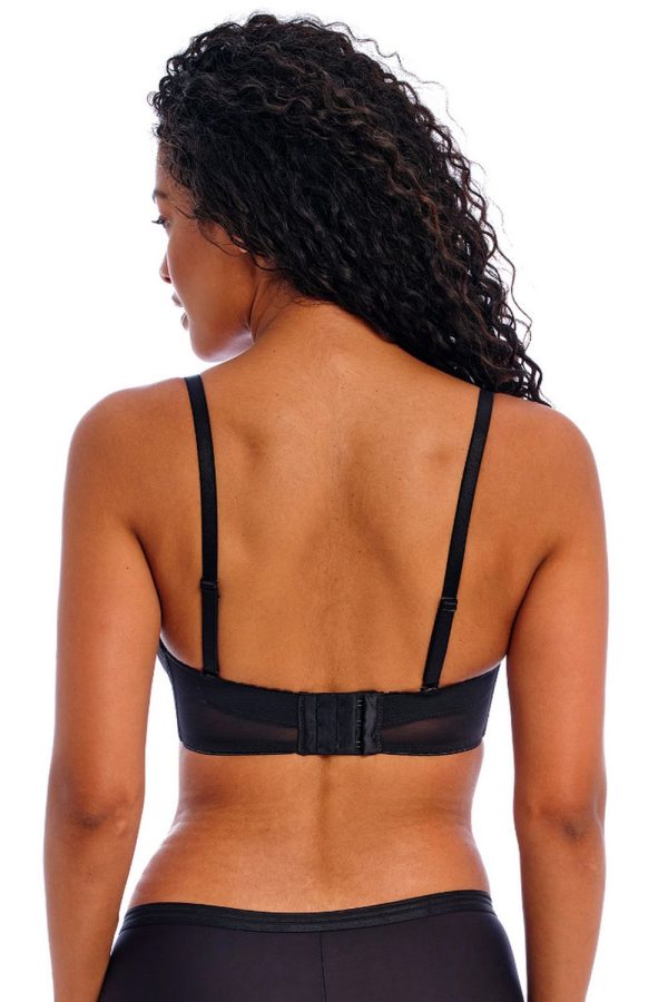 Freya Tailored Moulded Strapless Bra, Black, Regular Strap Back View