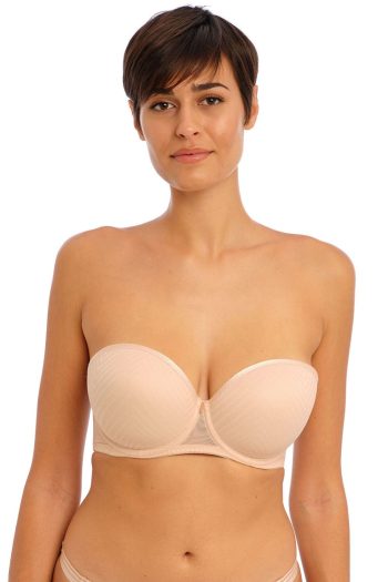 Freya Tailored Moulded Strapless Bra, Natural B‪eige, Strapless Front View