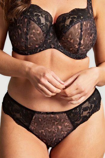 Panache Nina Brazilian Brief, Black Animal, Front View